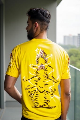 GOKU - Men's Printed Drop-Shoulder Sleeve Oversize T-shirt