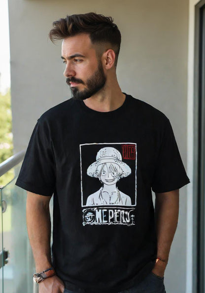 ONE PIECE  - Men's Printed Drop-Shoulder Sleeve Oversize T-shirt