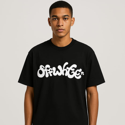 BLACK T-SHIRT- Men's Printed Drop-Shoulder Sleeve Oversize T-shirt
