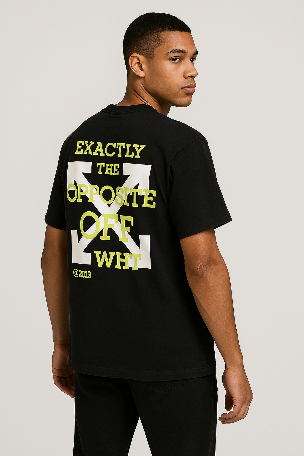 BLACK T-SHIRT- Men's Printed Drop-Shoulder Sleeve Oversize T-shirt